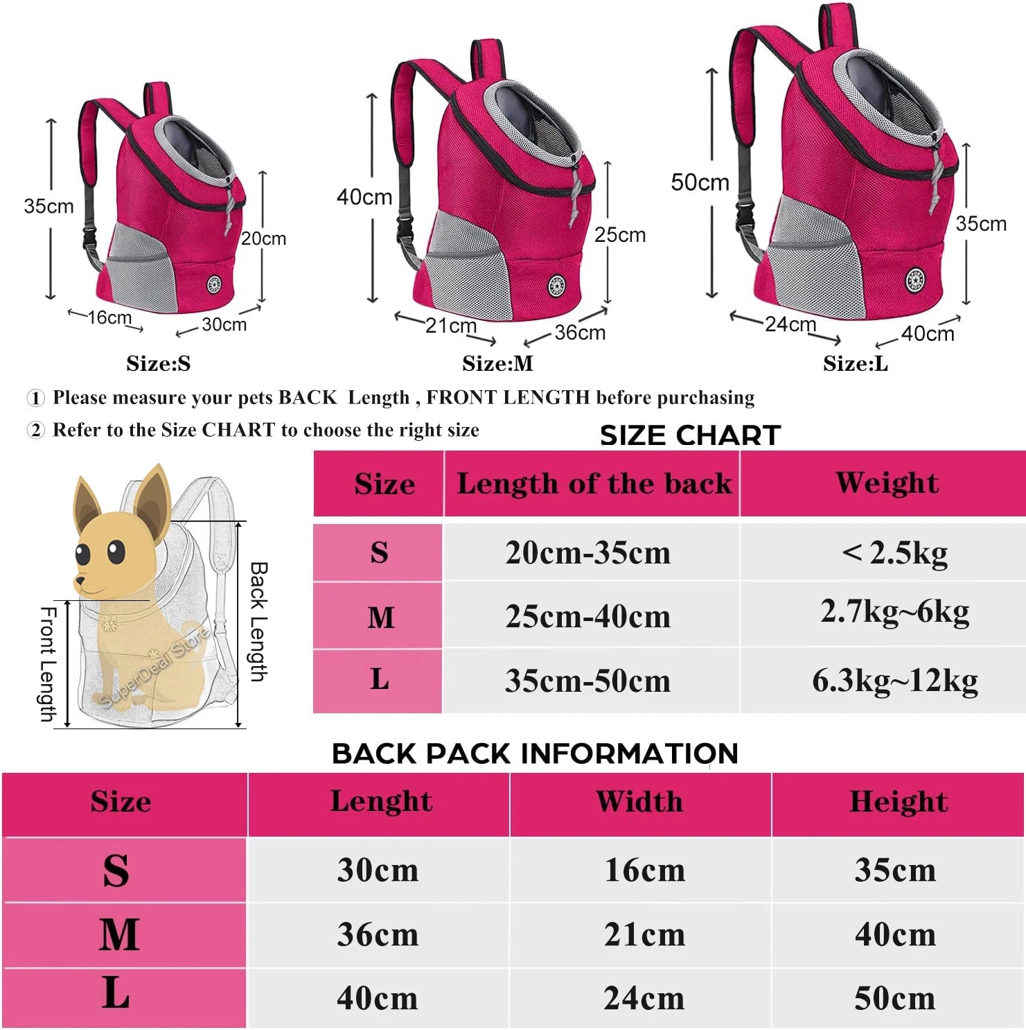 Dog Backpack Carrier For Travel